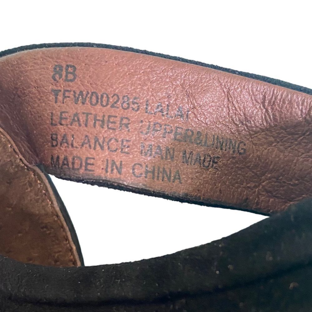 Tommy Bahama Lalai Black Leather and Suede Crisscross Chunky Block Heel Sandal - Picture 12 of 16